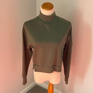 all in motion Olive Green Cropped Turtleneck Sweater
